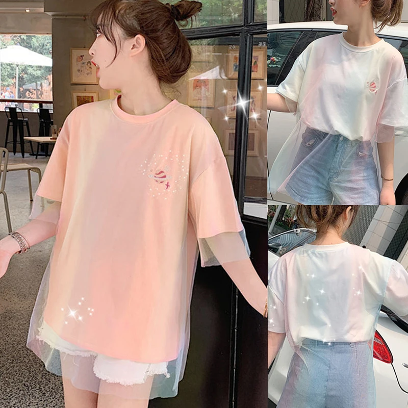 New Arrival Womens Mesh Short Sleeve Round Collar Embroidery T-shirt Tee Top for Summer Party
New Arrival Womens Mesh Short Sleeve Round Collar Embroidery T-shirt Tee Top for Summer Party