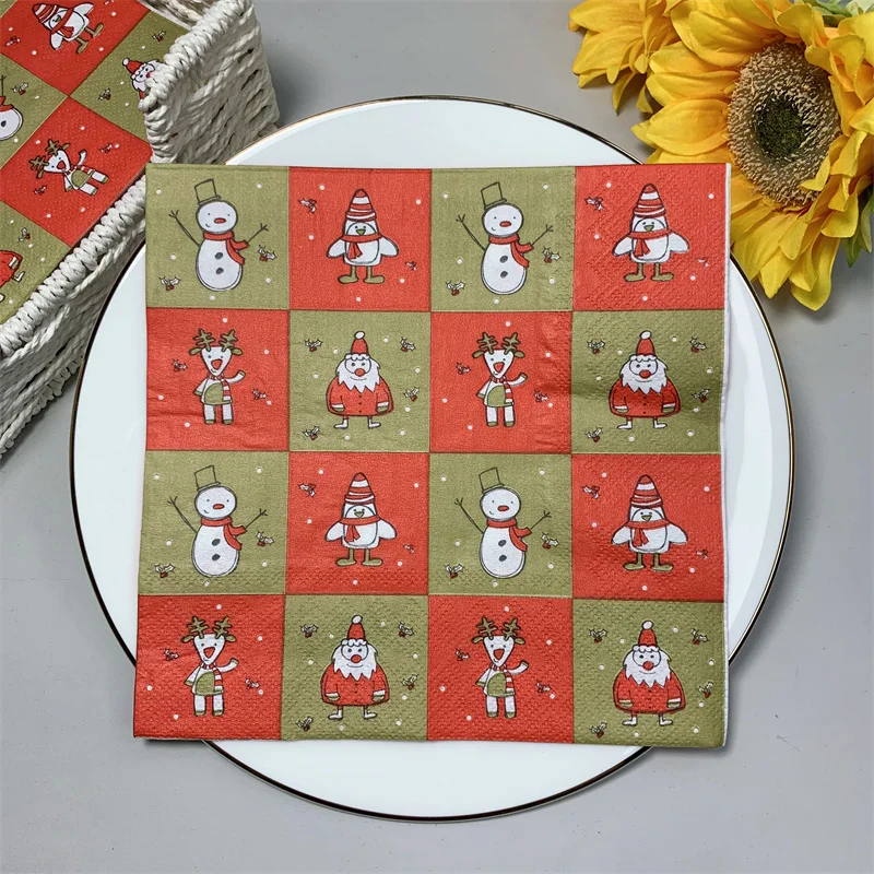 Новинка 2021, 20-дневные бумажные салфетки с Санта Клаусом, Рождественская зимняя тема, декупажные салфетки для рождественской вечеринки
Новинка 2021, 20-дневные бумажные салфетки с Санта Клаусом, Рождественская зимняя тема, декупажные салфетки для рождественской вечеринки