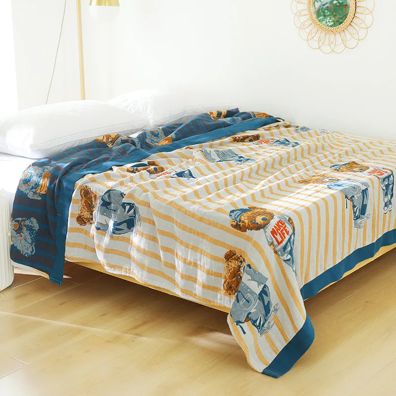 Cartoon Bear Cotton Throw Blanket Muslin Squares Travel Breathable Mandala Large Para Bed Blanket Sofa Cover
Cartoon Bear Cotton Throw Blanket Muslin Squares Travel Breathable Mandala Large Para Bed Blanket Sofa Cover