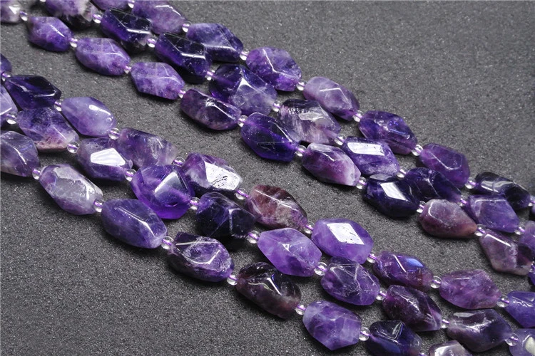 Natural amethyst hand cut Faceted Loose beads For Jewelry Making Bracelet Necklace 15*22mm 15inches 
Natural amethyst hand cut Faceted Loose beads For Jewelry Making Bracelet Necklace 15*22mm 15inches