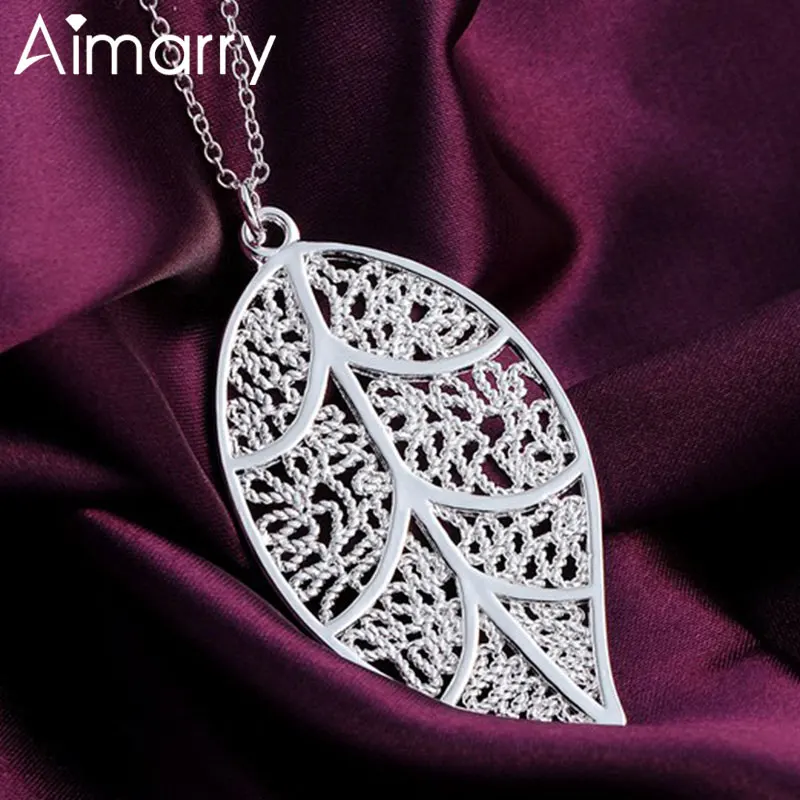 Aimarry 925 Sterling Silver 18 Inch Leaf Pendant Necklace For Women Wedding Party Gifts Fashion Jewelry 
Aimarry 925 Sterling Silver 18 Inch Leaf Pendant Necklace For Women Wedding Party Gifts Fashion Jewelry