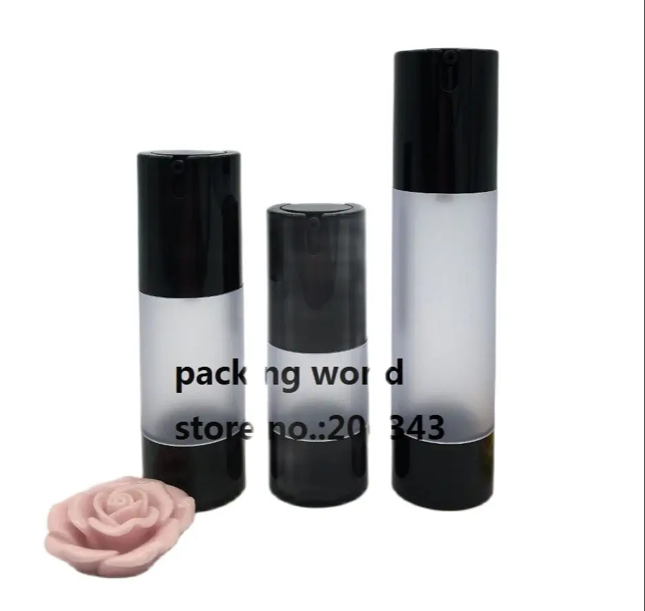 50ml airless bottle plastic black pump/bottom frosted body for lotion/emulsion/serum/foundation packing | Красота и здоровье