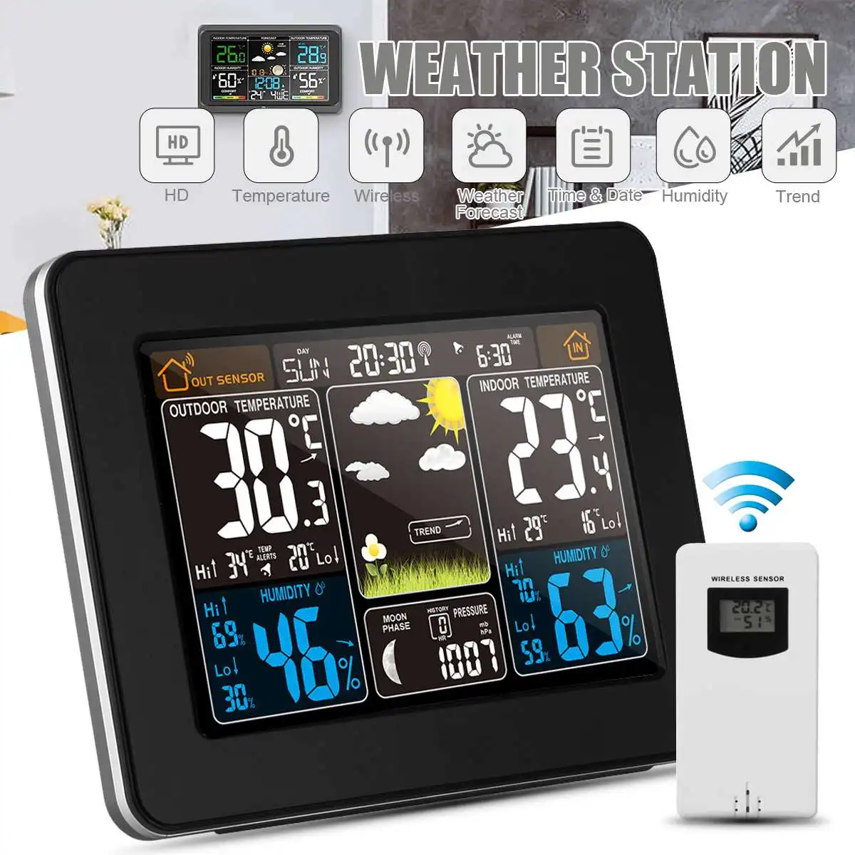 Weather Station Wireless Indoor Outdoor Weather Station Outdoor Thermometer Digital LED Calendars Table Clock Alarm Clock
Weather Station Wireless Indoor Outdoor Weather Station Outdoor Thermometer Digital LED Calendars Table Clock Alarm Clock