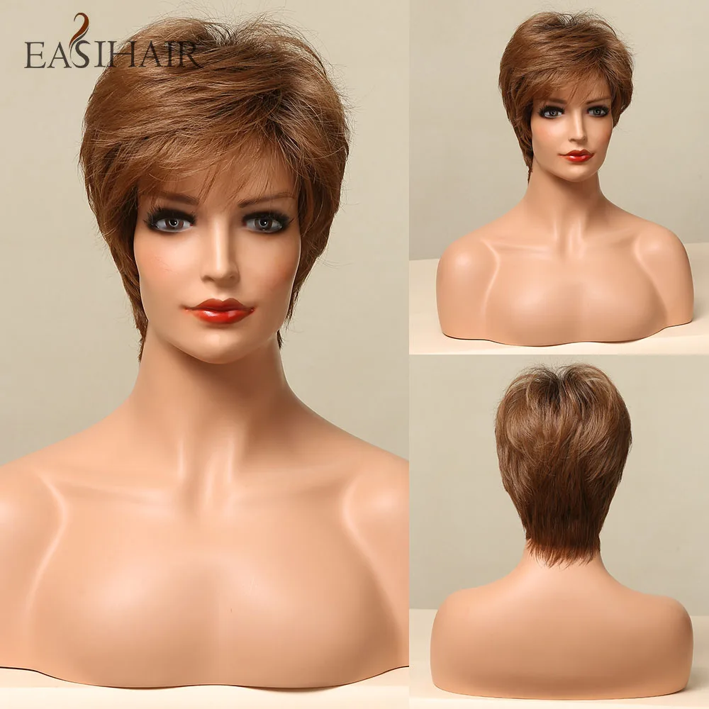 EASIHAIR короткие коричневые прямые синтетические парики термостойкие волосы косплей парик для белых женщин несколько цветов
EASIHAIR короткие коричневые прямые синтетические парики термостойкие волосы косплей парик для белых женщин несколько цветов