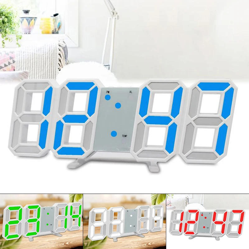 Large Digital LED Wall Desk Snooze Alarm Clock Modern 3D 12/24 Hour Display Multi-function 3D LED Digital Alarm Clocks LED Clock
Large Digital LED Wall Desk Snooze Alarm Clock Modern 3D 12/24 Hour Display Multi-function 3D LED Digital Alarm Clocks LED Clock