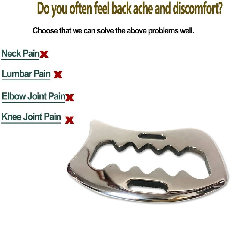 Stainless Steel Gua Sha Scraping Massage Tool Soft Tissue Mobilization Body Pain Scraping Tool
Stainless Steel Gua Sha Scraping Massage Tool Soft Tissue Mobilization Body Pain Scraping Tool