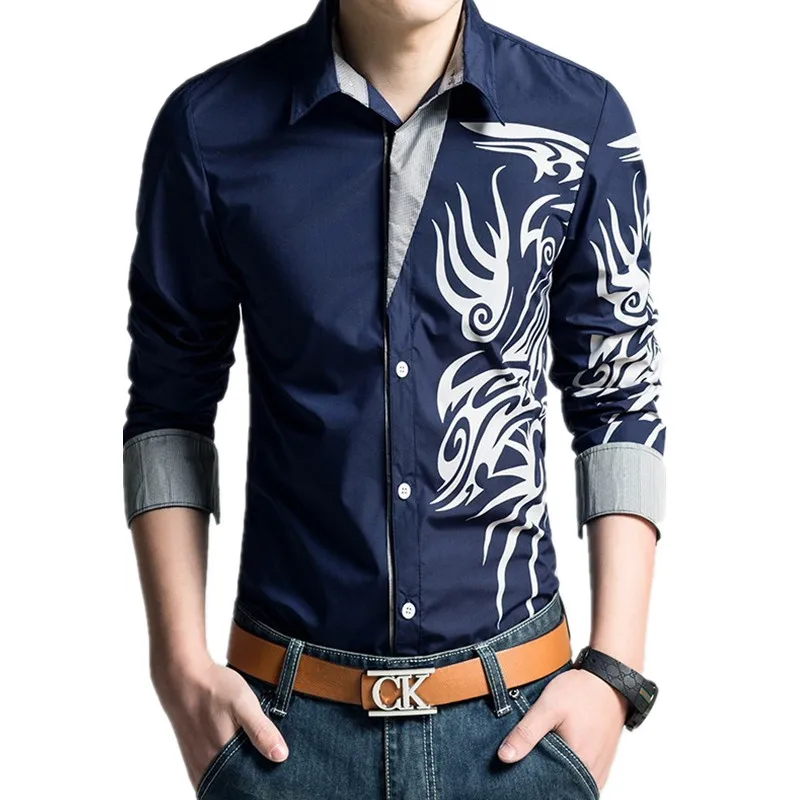 2022 New Men's Business Casual Dragon Print Long Sleeve Shirt / Men's Slim Stylish Dress Shirt Blouses
2022 New Men's Business Casual Dragon Print Long Sleeve Shirt / Men's Slim Stylish Dress Shirt Blouses