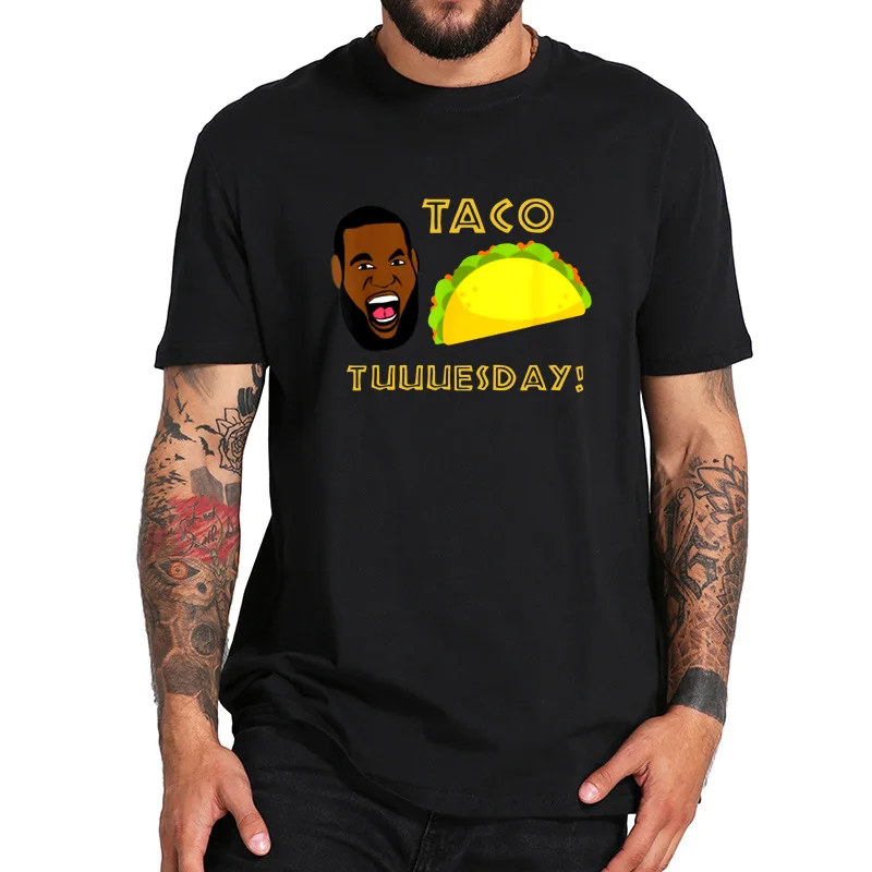 Европейский размер 100% хлопок футболка Taco Tuesday забавная юморные баскетбольные