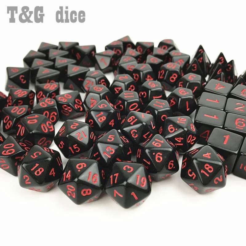T & G высококачественные однотонные черные X красные точки эффект многогранные
