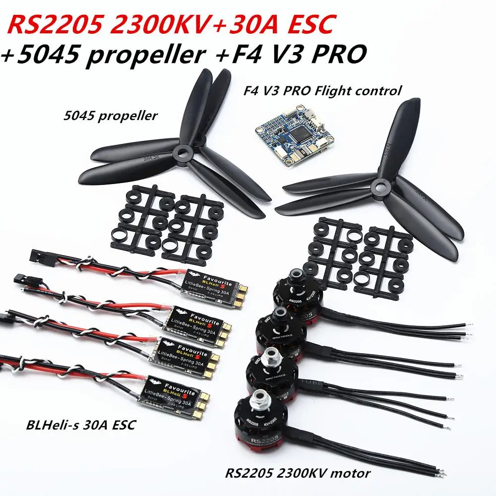

Rs2205 2205 2300kv Cw Brushless Motor With Littlebee 20a/30a Blheli Esc With 5045 Propeller For Fpv Rc Qav250 X210 Racing Drone