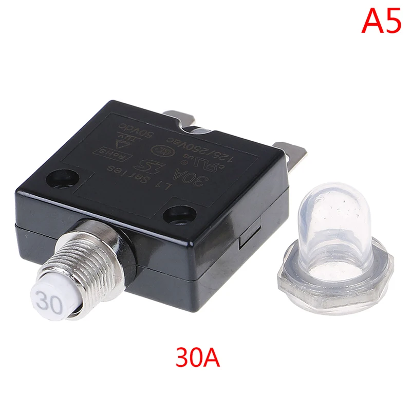 1pcs Plastic+Metal 5/10/15/20/30A Push Button Resettable Thermal Circuit Breaker Panel Mount Overload switch
1pcs Plastic+Metal 5/10/15/20/30A Push Button Resettable Thermal Circuit Breaker Panel Mount Overload switch