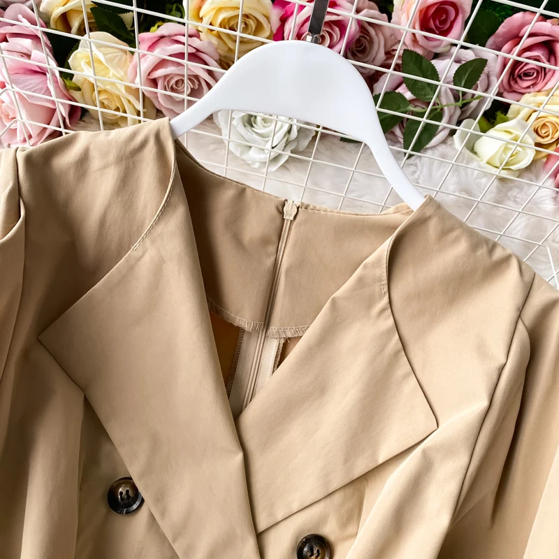 Office Lady Pleated Dress Women Casual Notched Collar Long Sleeve Double Breasted Vestidos With Sashes 2020 Autumn Winter New OL
Office Lady Pleated Dress Women Casual Notched Collar Long Sleeve Double Breasted Vestidos With Sashes 2020 Autumn Winter New OL