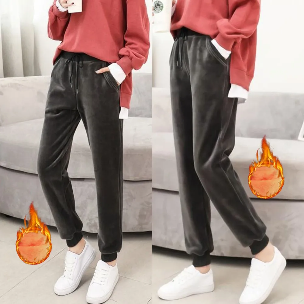 Women Winter Thick Warm Pleuche Fleece Lining Oversize Trousers Harem Pants Elastic Solid Casual Band Pocket Sweatpants Joggers
Women Winter Thick Warm Pleuche Fleece Lining Oversize Trousers Harem Pants Elastic Solid Casual Band Pocket Sweatpants Joggers