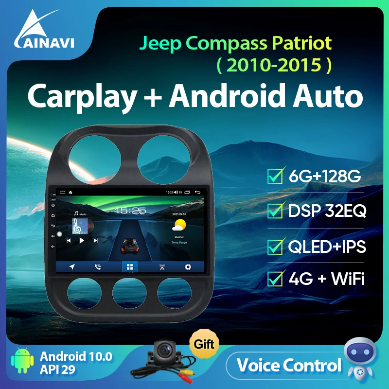 Автомобильный радиоприемник Ainavi Android 10 QLED экран для Jeep Compass Patriot 2010-2015 автомобильный стерео Мультимедийный Плеер навигация Carplay 2din
Автомобильный радиоприемник Ainavi Android 10 QLED экран для Jeep Compass Patriot 2010-2015 автомобильный стерео Мультимедийный Плеер навигация Carplay 2din