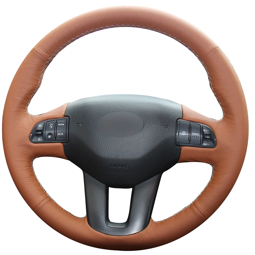 Brown Natural Leather Car Steering Wheel Cover for Kia Sportage 3 2011-2014 Kia Ceed Cee'd 2010-2012
Brown Natural Leather Car Steering Wheel Cover for Kia Sportage 3 2011-2014 Kia Ceed Cee'd 2010-2012