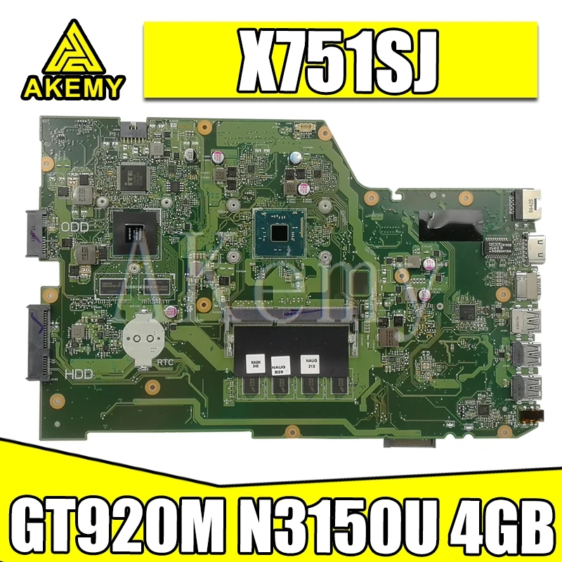 X751SV X751SJ mainboard GT920M GT940M GPU 4GB RAM N3060 N3150 N3700 For ASUS X751SV X751SJ X751S A751S K751S Laptop motherboard
X751SV X751SJ mainboard GT920M GT940M GPU 4GB RAM N3060 N3150 N3700 For ASUS X751SV X751SJ X751S A751S K751S Laptop motherboard