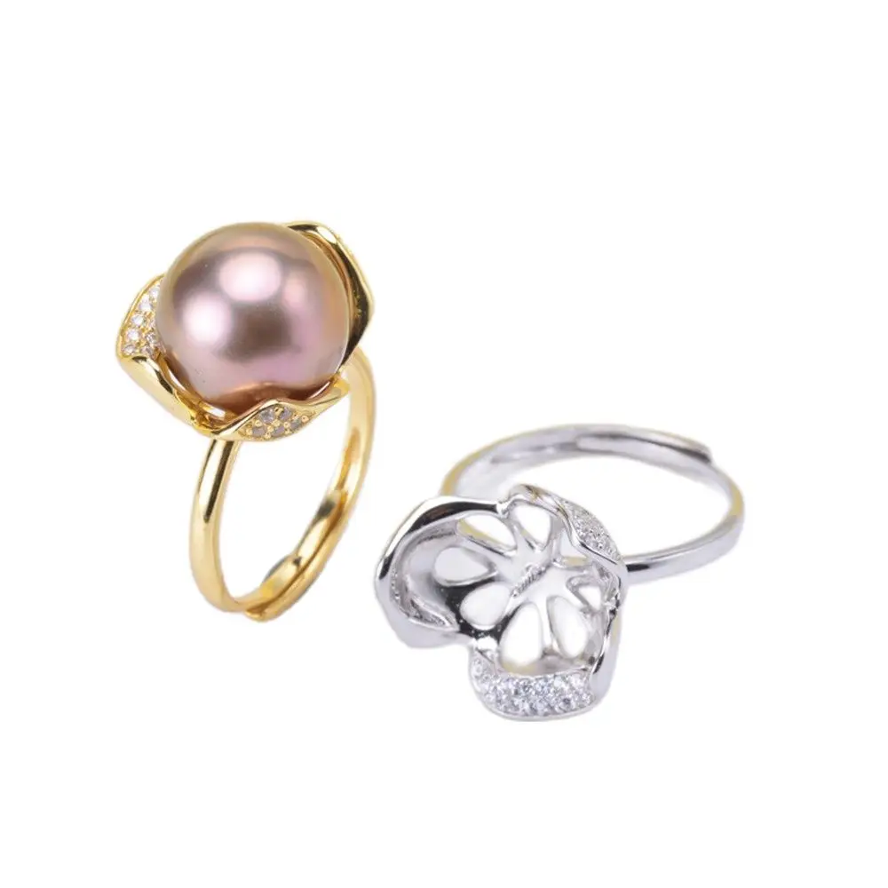 Pearl Ring Settings, Fashionable Ring Findings, Adjustable Size 925 Silver Ring Jewelry DIY Making No Pearl 
Pearl Ring Settings, Fashionable Ring Findings, Adjustable Size 925 Silver Ring Jewelry DIY Making No Pearl