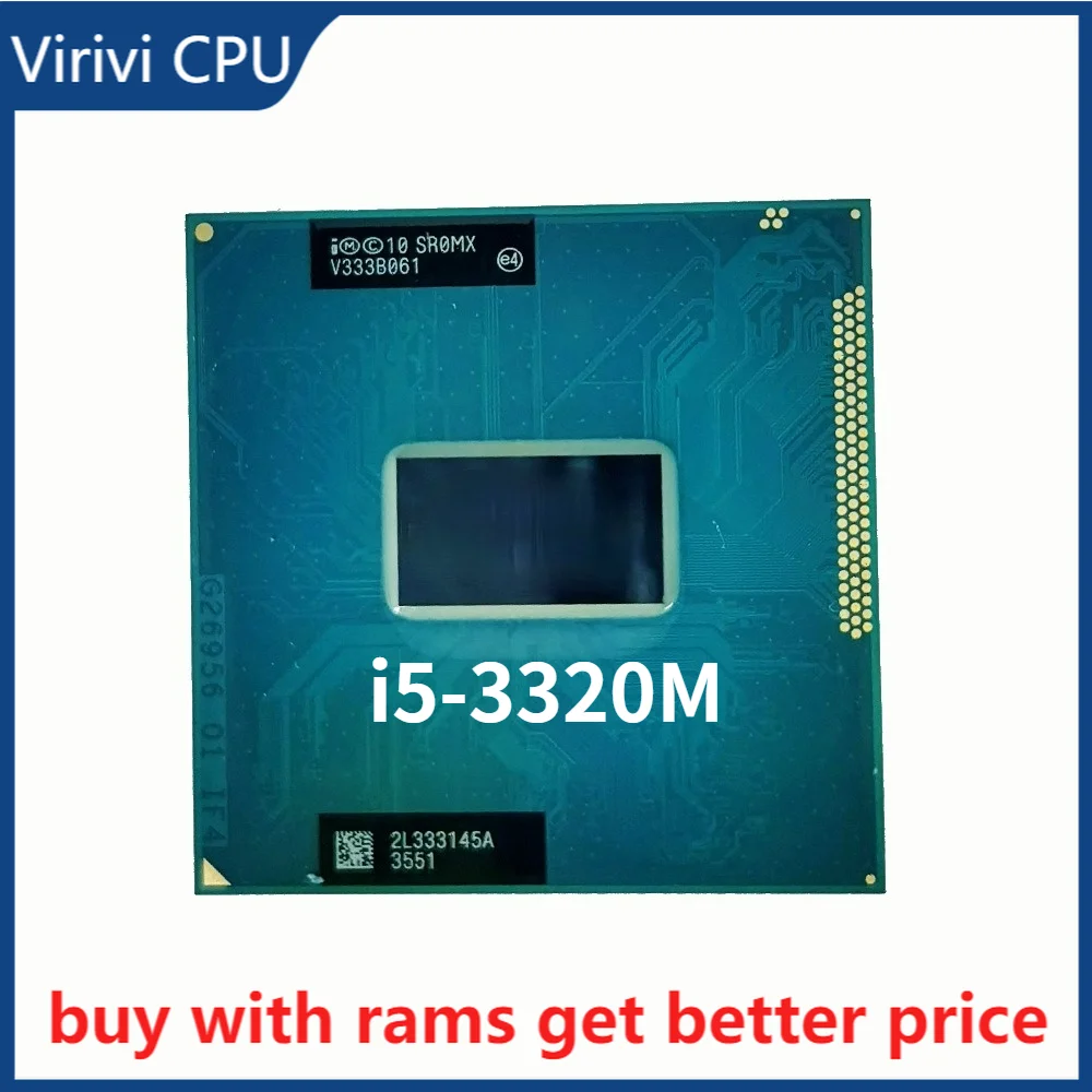 

Intel Core i5-3320M i5 3320M SR0MX 2.6 GHz Dual-Core Quad-Thread CPU Processor 3M 35W Socket G2 / rPGA988B