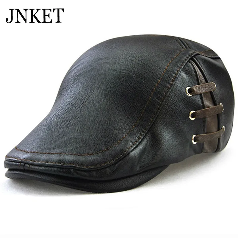 Модная мужская плоская кепка JNKET из искусственной кожи, перфорированный берет, Кепка с козырьком, зимняя Осенняя ветрозащитная шапка, кепка,... 
Модная мужская плоская кепка JNKET из искусственной кожи, перфорированный берет, Кепка с козырьком, зимняя Осенняя ветрозащитная шапка, кепка,...