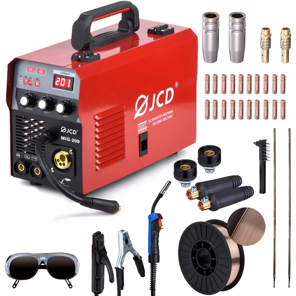 JCD IGBT DC Inverter ARC Welder 220V 200A MMA Welding Machine LCD Digital Adjustable Welder Home DIY Repair Beginners Welder
JCD IGBT DC Inverter ARC Welder 220V 200A MMA Welding Machine LCD Digital Adjustable Welder Home DIY Repair Beginners Welder