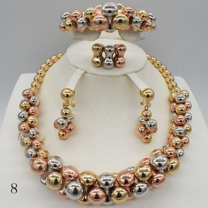 High Quality Dubai 24K Gold color Jewelry Set For Women african beads jewlery fashion necklace set earring Ring jewelry
High Quality Dubai 24K Gold color Jewelry Set For Women african beads jewlery fashion necklace set earring Ring jewelry