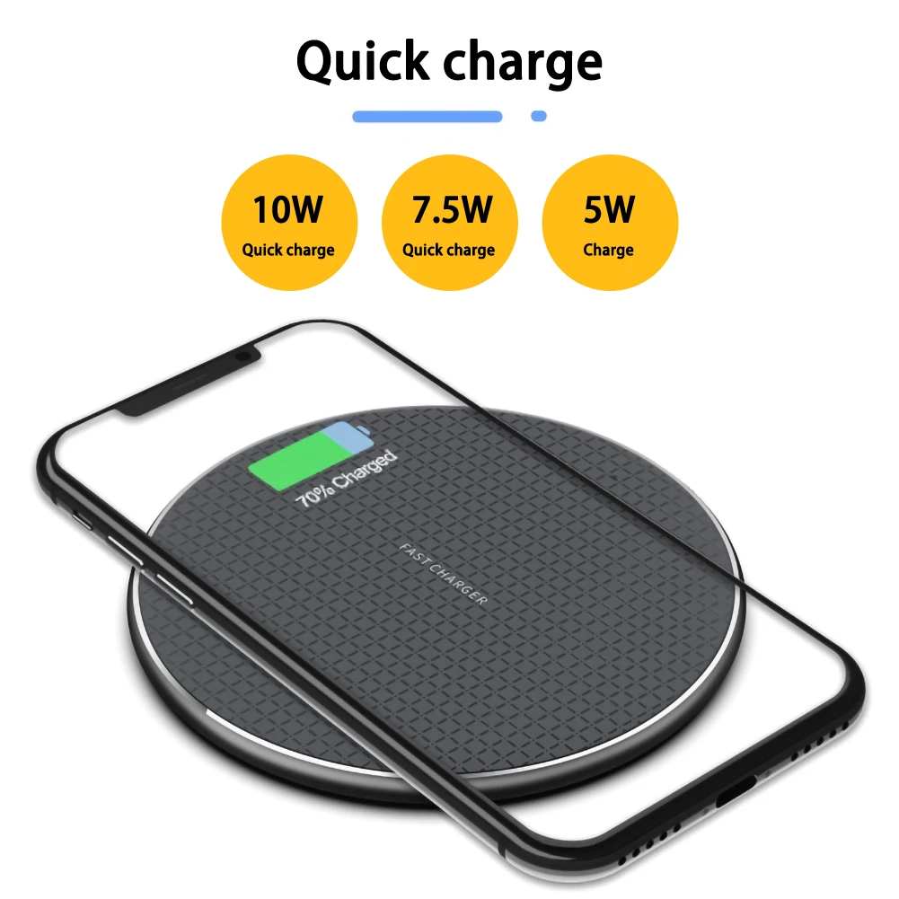 Qi Metal 10W Wireless Charger For iPhone 8 X XR XS Max QC3.0 Fast Wireless Charging for Samsung S10 S9 Note 8 9 USB Charger Pad
Qi Metal 10W Wireless Charger For iPhone 8 X XR XS Max QC3.0 Fast Wireless Charging for Samsung S10 S9 Note 8 9 USB Charger Pad