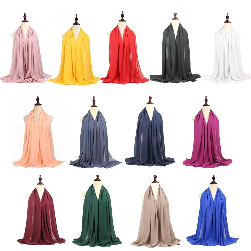 Fashion Chiffon Muslim Headscarf Women Instant Hijab Scarf Chiffon Long Scarf Monochrome Muslim Wrap Headscarf Scarf 
Fashion Chiffon Muslim Headscarf Women Instant Hijab Scarf Chiffon Long Scarf Monochrome Muslim Wrap Headscarf Scarf