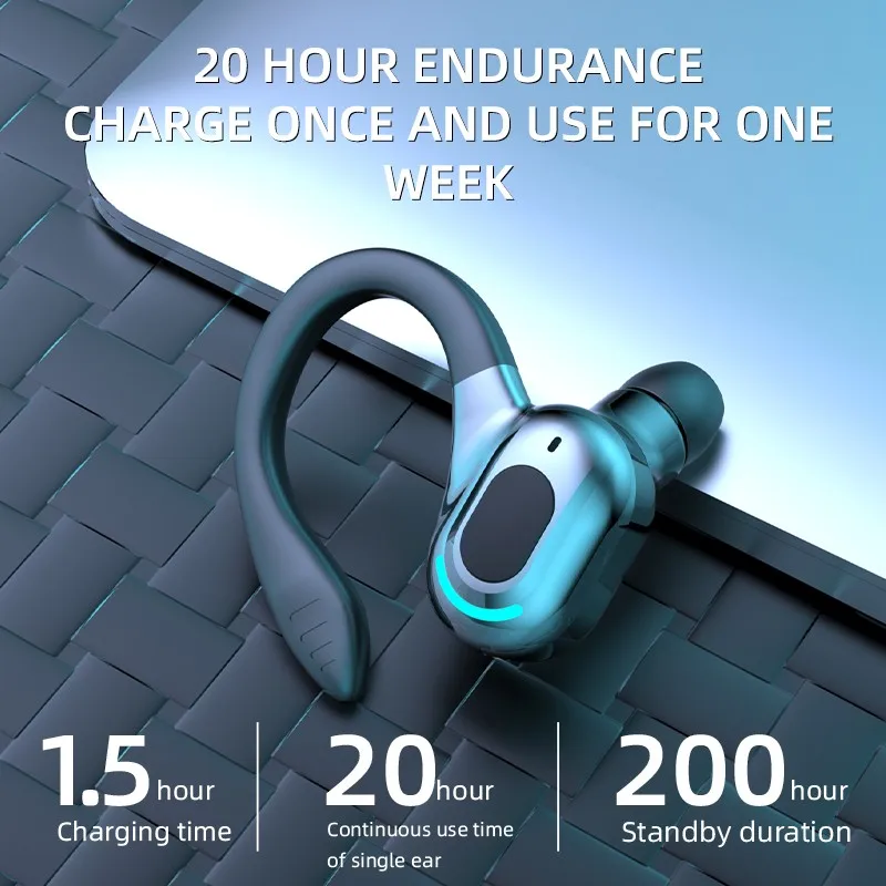 Sports Bluetooth Wireless Headphones With Mic Waterproof Ear Hooks Bluetooth Earphones HiFi Stereo Music Earbuds For Phone
Sports Bluetooth Wireless Headphones With Mic Waterproof Ear Hooks Bluetooth Earphones HiFi Stereo Music Earbuds For Phone