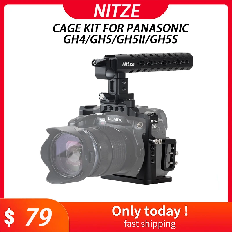 Nitze Cage Kit for Panasonic GH4/GH5/GH5II/GH5S with PE06 HDMI Cable Clamp and PA14 NATO Handle Aluminum Alloy Video Camera Cage
Nitze Cage Kit for Panasonic GH4/GH5/GH5II/GH5S with PE06 HDMI Cable Clamp and PA14 NATO Handle Aluminum Alloy Video Camera Cage