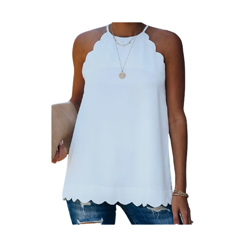 Summer new style tops women's beauty ladies corrugated hem solid color sexy suspenders white vest
Summer new style tops women's beauty ladies corrugated hem solid color sexy suspenders white vest
