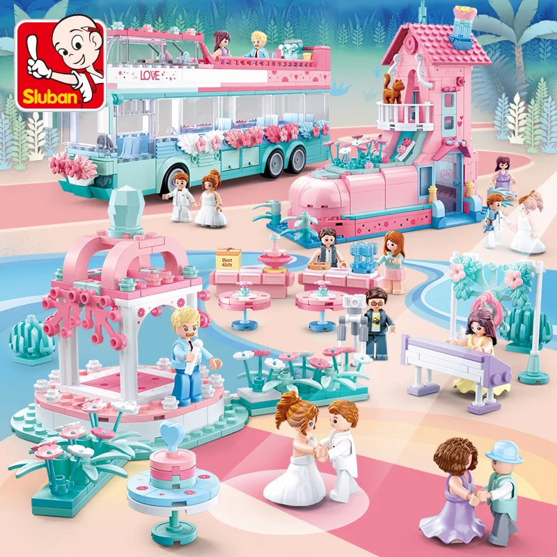 Sluban Wedding Church Friends model building Brick Toy Children Prince City sets Romantic for Girls Princess villa Pink House
Sluban Wedding Church Friends model building Brick Toy Children Prince City sets Romantic for Girls Princess villa Pink House