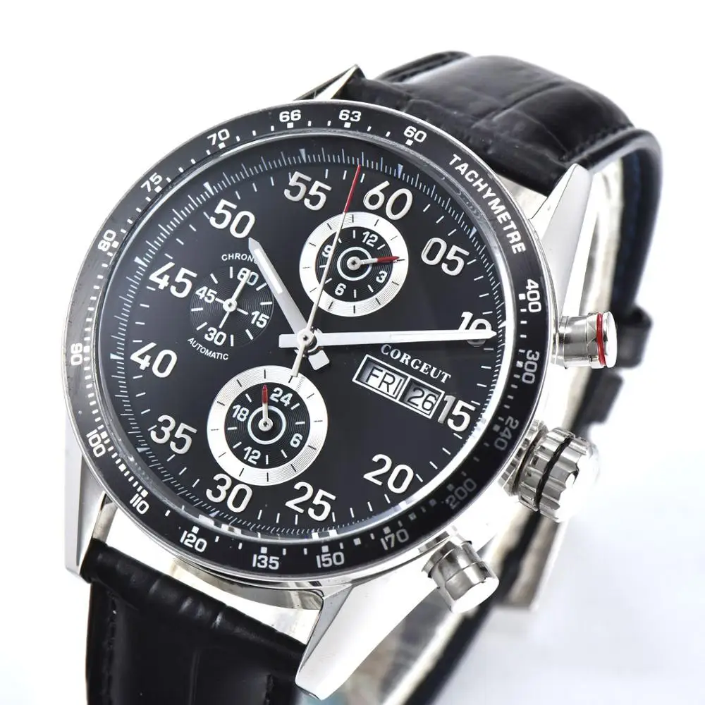 Corgeut Watch 44mm Black Dial Date Stainless Steel Waterproof Multifunction Automatic Movement Mechanical Wristwatch Men Leather
Corgeut Watch 44mm Black Dial Date Stainless Steel Waterproof Multifunction Automatic Movement Mechanical Wristwatch Men Leather