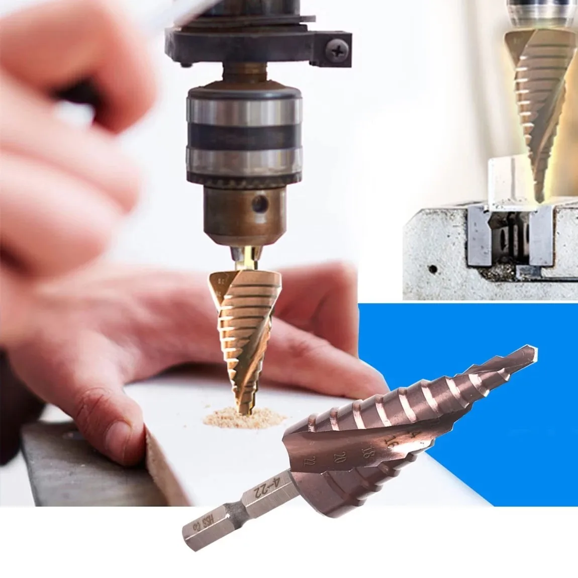 3Pcs 3-12mm 4-22mm 6-24mm HSS Cobalt Coated Step Drill Bit Wood Metal Hole Cutter Core Drilling Tool
3Pcs 3-12mm 4-22mm 6-24mm HSS Cobalt Coated Step Drill Bit Wood Metal Hole Cutter Core Drilling Tool