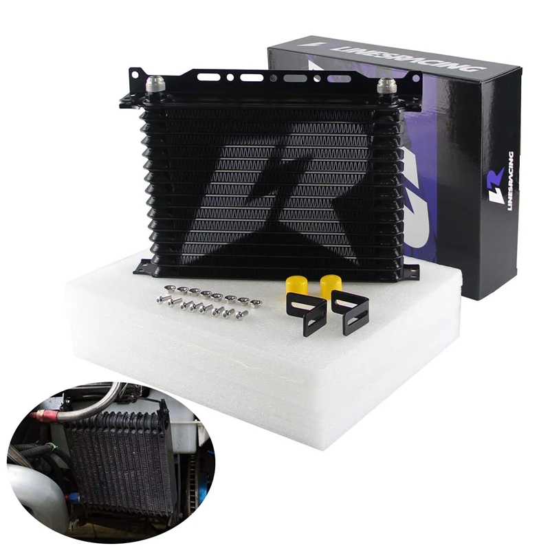 LINESRACING AN10 15Row Aluminum Oil cooler W/ 262mm Mounting Bracket Kit Trust Type Black/Blue
LINESRACING AN10 15Row Aluminum Oil cooler W/ 262mm Mounting Bracket Kit Trust Type Black/Blue