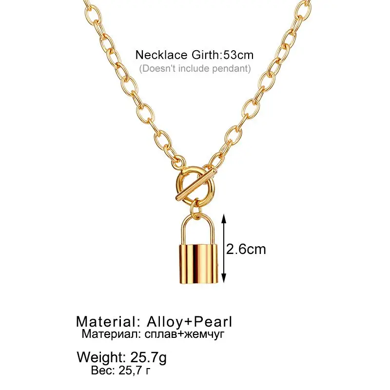 ZOVOLI Punk Chain With Lock Necklace For Women Men OT Clasp Simple Hip-hop Goth Grunge Aesthetic Egirl Alternative Jewelry Gift
ZOVOLI Punk Chain With Lock Necklace For Women Men OT Clasp Simple Hip-hop Goth Grunge Aesthetic Egirl Alternative Jewelry Gift