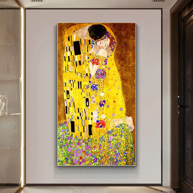 Classic Artist Gustav Klimt Kiss Abstract Oil Painting on Canvas Print Poster Modern Art Wall Pictures For Living Room Cuadros
Classic Artist Gustav Klimt Kiss Abstract Oil Painting on Canvas Print Poster Modern Art Wall Pictures For Living Room Cuadros