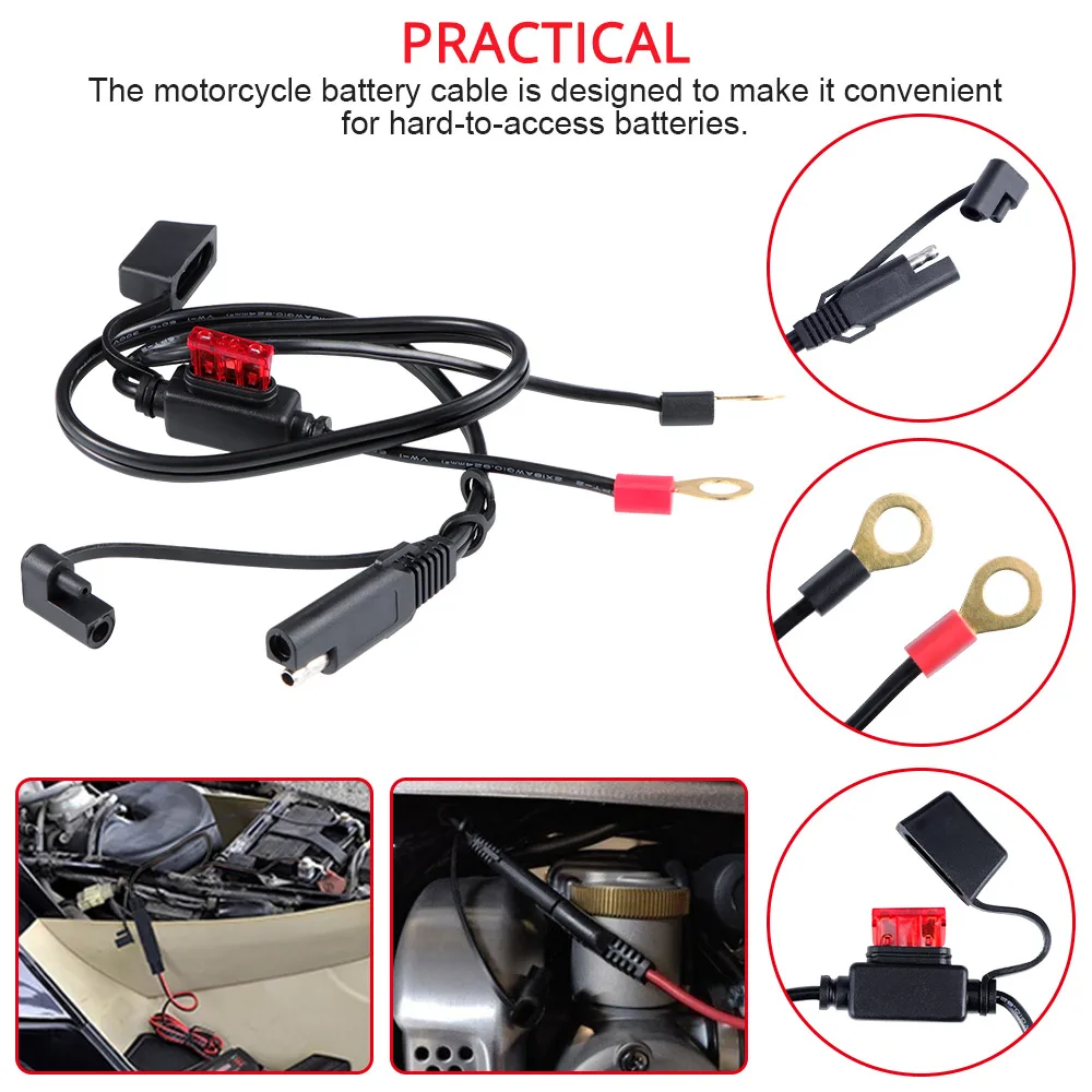 Motorcycle Battery Charger Cable Motorcycle Battery Output Connector Terminal To SAE Quick Disconnect 12V Strong Compatibility
Motorcycle Battery Charger Cable Motorcycle Battery Output Connector Terminal To SAE Quick Disconnect 12V Strong Compatibility