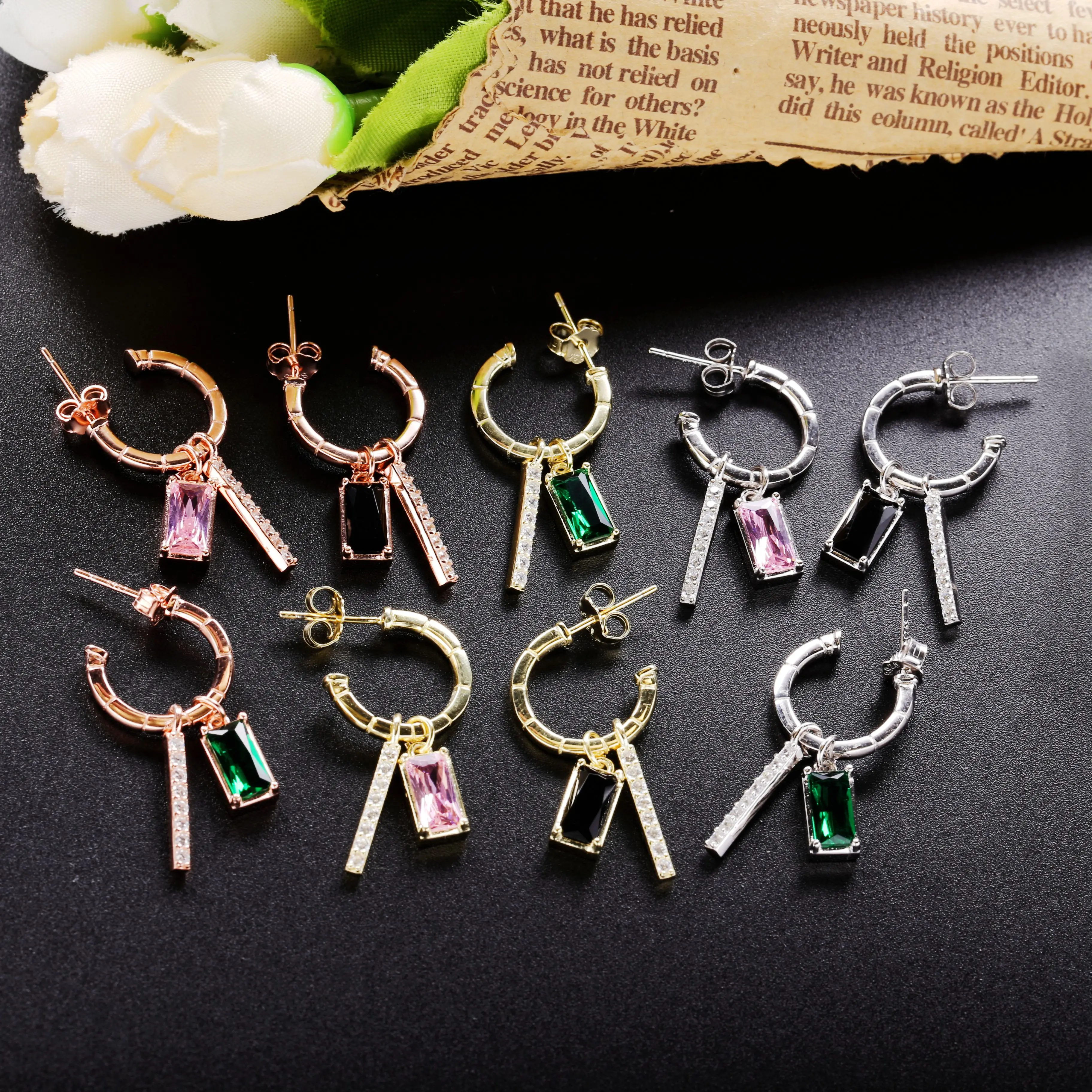 Slovecabin 925 Sterling Silver Colorful Dangle Rectangle Zircon Drop Earring For Women European Crystal Hanging Piercing Jewelry
Slovecabin 925 Sterling Silver Colorful Dangle Rectangle Zircon Drop Earring For Women European Crystal Hanging Piercing Jewelry