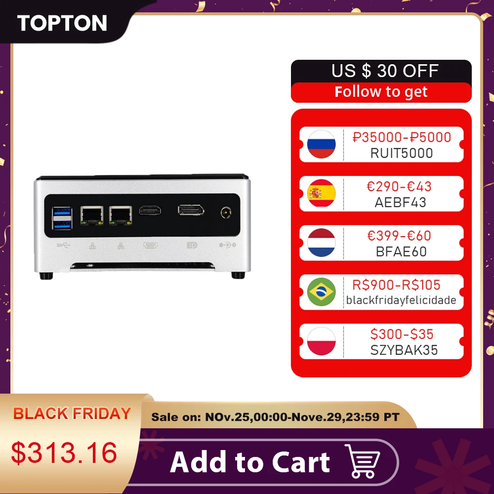 TOPTON Cheap Mini PC i7 i9 Intel Core i9 10880H 9880H Windows 10 Pro Barebone Desktop Computer 2*DDR4 4K HTPC AC WiFi 2xLan
TOPTON Cheap Mini PC i7 i9 Intel Core i9 10880H 9880H Windows 10 Pro Barebone Desktop Computer 2*DDR4 4K HTPC AC WiFi 2xLan
