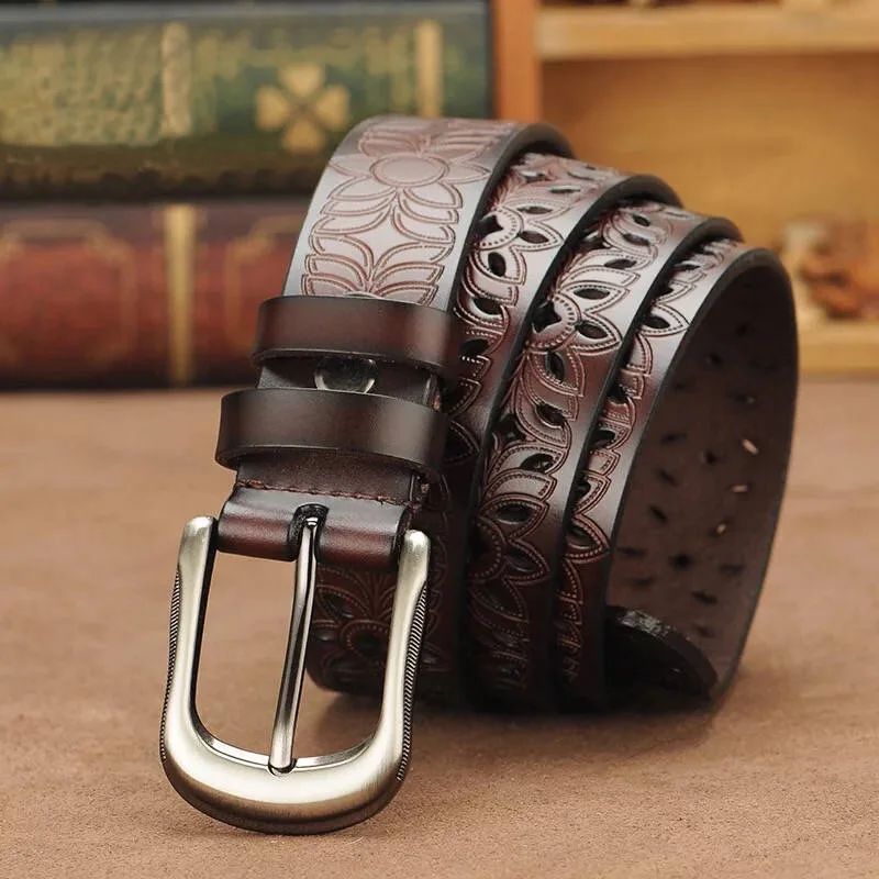 Genuine Leather Belts Women Second Layer Cowskin Woman Belt Vintage Pin Buckle Strap Jeans
Genuine Leather Belts Women Second Layer Cowskin Woman Belt Vintage Pin Buckle Strap Jeans