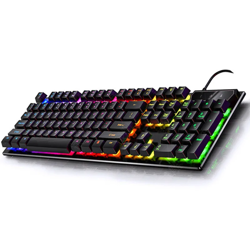 Mechanical Feel Gaming Keyboard Wired Usb PC Backlit Gamer 104 Keys Keycaps Rainbow Keyboard Backlight For Computer Accessories
Mechanical Feel Gaming Keyboard Wired Usb PC Backlit Gamer 104 Keys Keycaps Rainbow Keyboard Backlight For Computer Accessories