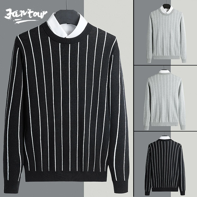 Свитер мужской с вертикальными полосками, приталенный трикотажный джемпер из чистого хлопка, повседневная одежда в Корейском стиле, 3XL, Осе...
Свитер мужской с вертикальными полосками, приталенный трикотажный джемпер из чистого хлопка, повседневная одежда в Корейском стиле, 3XL, Осе...