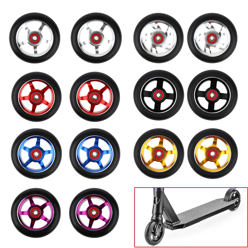 2pcs Replacement 100mm Push/Kick/Stunt Scooter Wheels with Bearings & Bushings Scooter Parts Accessories
2pcs Replacement 100mm Push/Kick/Stunt Scooter Wheels with Bearings & Bushings Scooter Parts Accessories