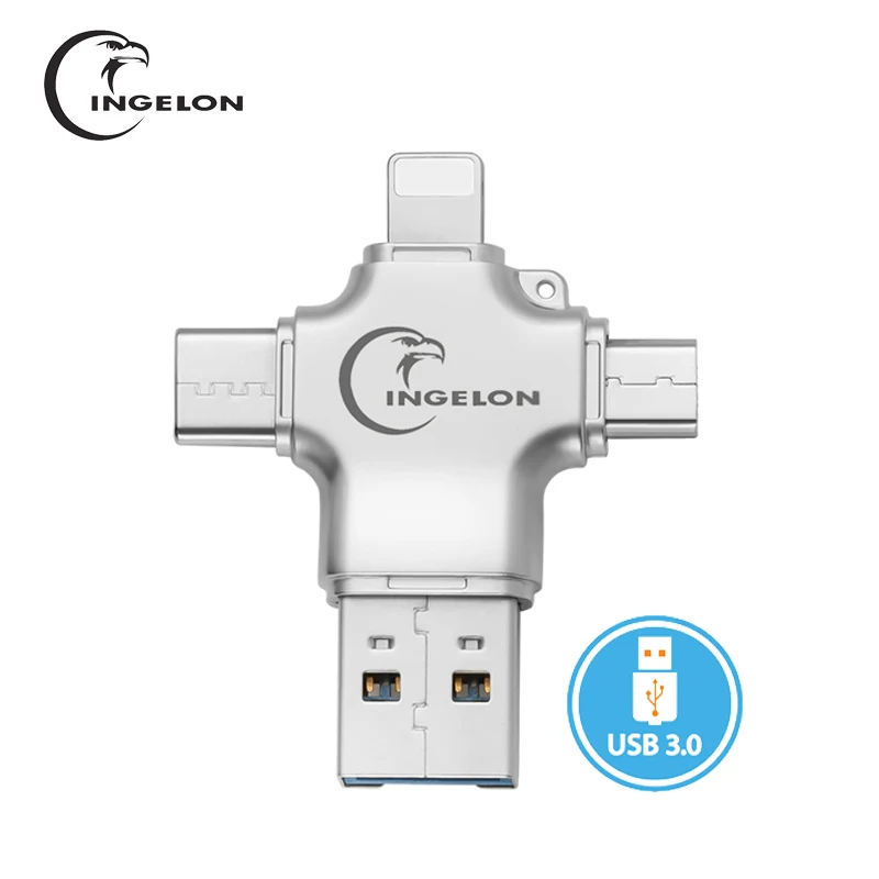 

Ingelon Metal 4 in 1 SD Card Reader microsd memory OTG Card adapter for iphone ios tipo c micro Android phone USB3.0 TF Reader