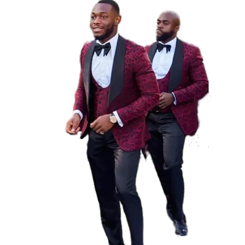 Slim Fit Men Suits Wedding Tuxedos One Button Shawl Lapel Fashion Burgundy Groomsman Wear Outdoor African Mens Prom Party Blazer
Slim Fit Men Suits Wedding Tuxedos One Button Shawl Lapel Fashion Burgundy Groomsman Wear Outdoor African Mens Prom Party Blazer
