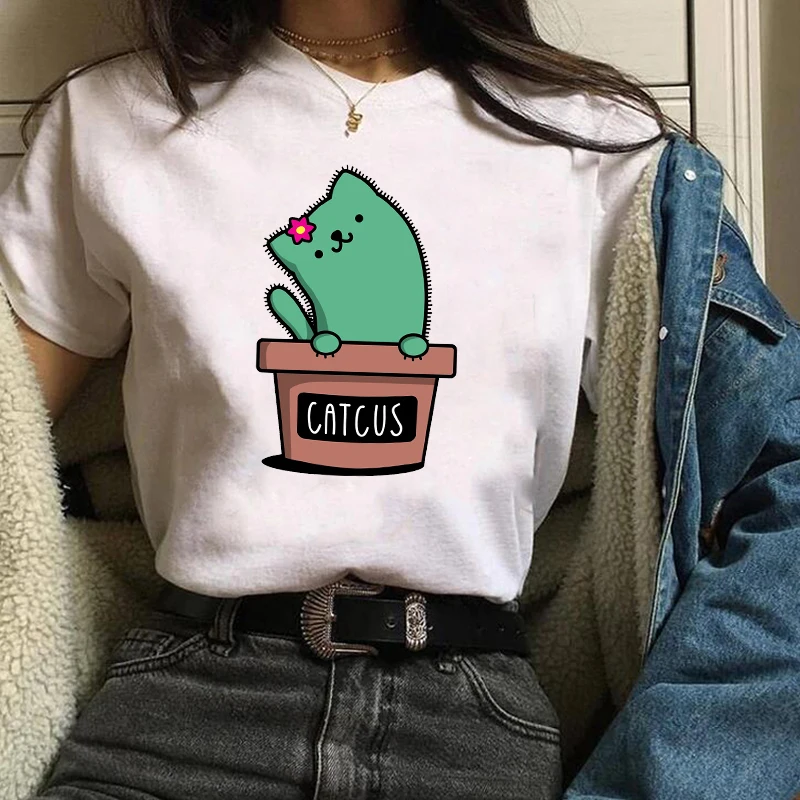Women's T-shirts Cactus Flower Happy Fashion kawaii Cartoon Short Sleeve Tees Tops Graphic Female Ladies Womens Lady T Shirt
Women's T-shirts Cactus Flower Happy Fashion kawaii Cartoon Short Sleeve Tees Tops Graphic Female Ladies Womens Lady T Shirt