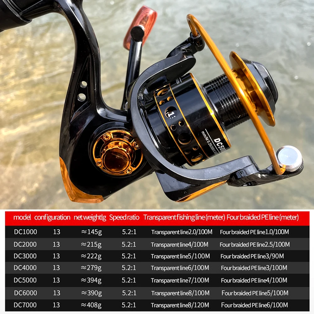 Metal Spool Spinning Fishing Reel 12+1BB 5.2:1 Fishing tackle Pesca Carrete Reel Feeder Carp Fishing Wheel 1000-7000
Metal Spool Spinning Fishing Reel 12+1BB 5.2:1 Fishing tackle Pesca Carrete Reel Feeder Carp Fishing Wheel 1000-7000