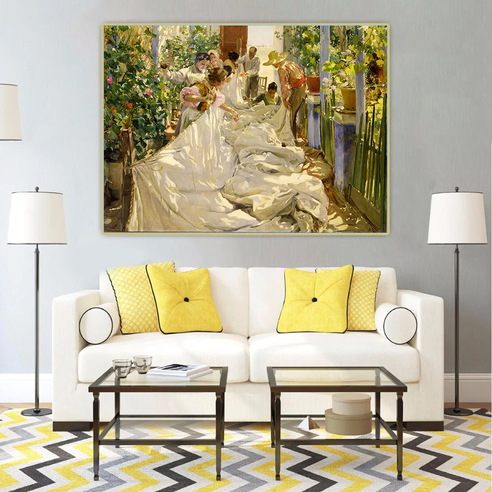 Holover Canvas Oil Painting Joaquin Sorolla"Sewing the Sail"Naturalism Aesthetic Poster Backdrop Home Room Interior Decoration
Holover Canvas Oil Painting Joaquin Sorolla"Sewing the Sail"Naturalism Aesthetic Poster Backdrop Home Room Interior Decoration