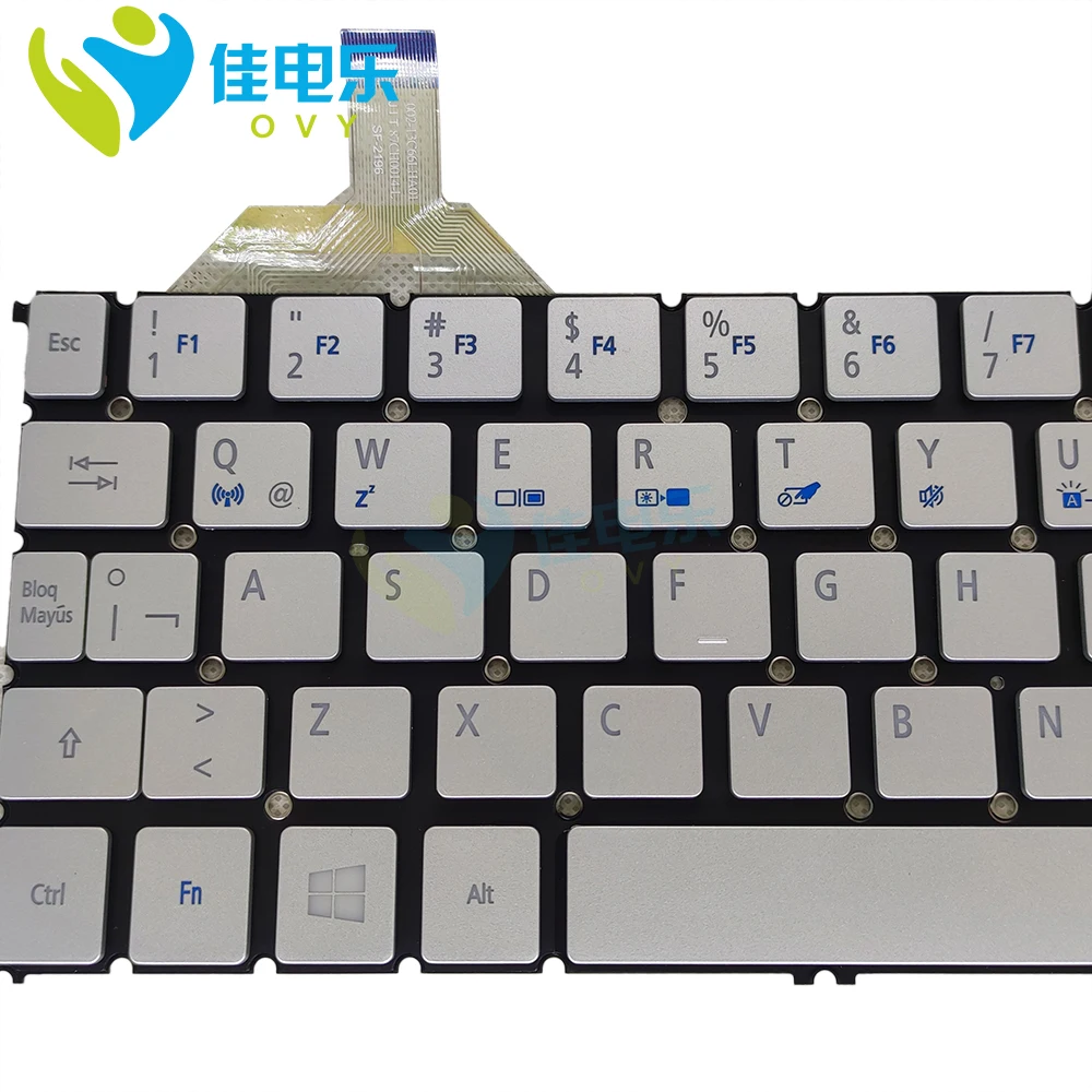 

OVY Replacement keyboard for ACER Aspire S7 S7-391 S7-391-6468 S7-392 S7-392-9439 LA Latin silver keyboard New MP-13C66LAJ442