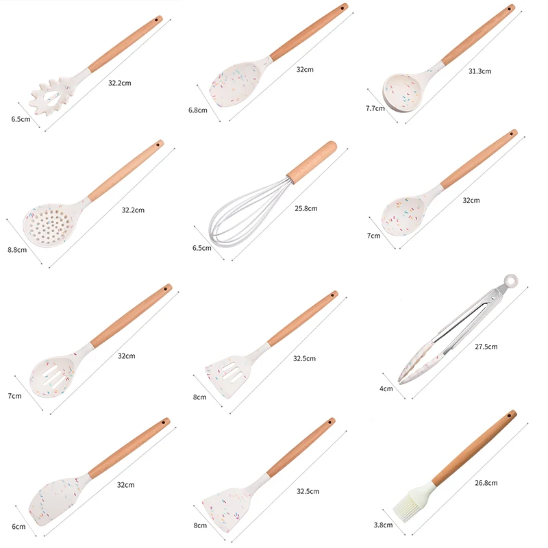 13pcs Silicone Cooking Utensils Heat Resistant Cookware Set Non-stick Spatula Shovel Wooden Handle Kitchen Cooking Accessories 
13pcs Silicone Cooking Utensils Heat Resistant Cookware Set Non-stick Spatula Shovel Wooden Handle Kitchen Cooking Accessories